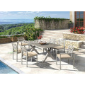 Ensemble de 6 chaises et table rectangulaire en aluminium de jardin